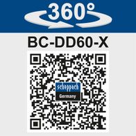 Der Akku-Bohrschrauber BC-DD60-X bietet eine 360-Grad-Drehung für flexible Anwendungen. Weitere Details finden Sie unter dem QR-Code.