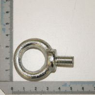 Ringschraube M8 von Scheppach, Ansicht von der Seite. Die Ringschraube hat einen Durchmesser von ca. 25 mm und eine Länge von ca. 50 mm.