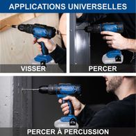 The Scheppach cordless impact drill C-CD45-X offers universal applications: screwing, drilling, and hammer drilling. With a torque of 45Nm and 19+1 torque settings.