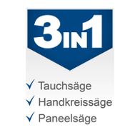Die Tauchsäge PL75 von Scheppach bietet folgende Merkmale: Tauchfunktion, Handkreissäge-Funktion und Paneelsäge-Funktion.