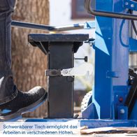 Schwenkbarer Arbeitsbalken für Höhenverstellung auf Holzspalter
