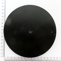 Schleifteller mit Gewindestift, Ansicht von oben, Durchmesser ca. 16 cm.