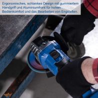 Ergonomisches Design mit gummiartigem Griff für komfortables Halten und Bedienung, Aluminiumfront für Stabilität und präzise Bearbeitung