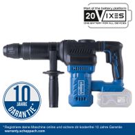 Scheppach Akku-Abbruchhammer mit 10-jähriger Garantie, 20V-Batterie-System, LED-Licht, 360°-Zusatzgriff, SDS-Max-Anschluss