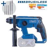Scheppach Akku-Bohrhammer BC-RHD230-X mit Brushless-Technologie und 20 Akku-Vixen, inkl. Bohrer und Schlagzahlangabe
