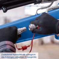 Hydrauliksystem ermöglicht die Montage multifunktionaler Aufbauräte auf Mini-Excavator