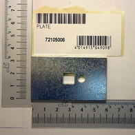 Klemmplatte 4x34x60, Artikelnummer 72105006, von oben fotografiert.