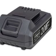 Scheppach Akku BA2.0-20ProS, 2.0 Ah Li-Ion, Ansicht von schräg oben.