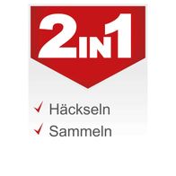 Der Häcksler GS55 von Scheppach verfügt über Häckseln und Sammeln als Funktionen.