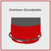 Drehbare Grundplatte für die Scheppach Schmutzwasserkombipumpe DWP750 mit rotem und schwarzem Design