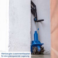 Zusammenklappbare Akku-Bodenhacke mit platzsparender Lagerung für Set S
