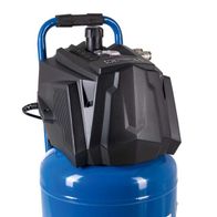 Scheppach Kompressor HC35V, frontalansicht, mit Griff und Rädern, 1500W, 10bar, ölfrei und wartungsarm, 180 L/min Ansaugleistung.