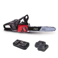 Akku-Kettensäge BCHS350-ProS Duo Scheppach mit 40V, 14" Schwert und 33cm Schnittdurchmesser. Inklusive 2x 2Ah Akku und Doppelladegerät. ProCut System für präzises Schneiden.