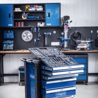 Werkstattwagen mit Scheppach-Schubladen für Werkzeuge, inkl. oberer Organisationsbox