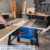 Tischkreissäge HS112 mit Tischverbreiterung für große Arbeitsstücke geeignet