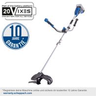 Scheppach Akku-Freischneider mit 10-jähriger Garantie, 20V-Batterieplattform, Schultergurtbefestigung, 10-Jahre-Garantie online registrierbar