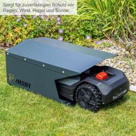 Die Garage für Rasenmähroboter RoboHome bietet zuverlässigen Schutz vor Regen, Wind, Hagel und Sonne. Sie ist robust und aus Deutschland gefertigt.