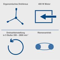 Ergonomisches Drehmomentkreuz für Tischbohrmaschine mit 400-Watt-Motor