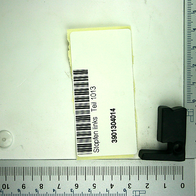 Scheppach-Setteil für Stopfen links (Teil 1013), Teilstück mit Beschriftung und Barcode