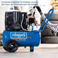 Scheppach-Silentkompressor mit 60 dB, Ölfrei, 24-Liter-Tank, 8 Bar Druck, 230V, 50Hz, 230 Liter/min