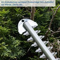 Schutzblech gegen Rückschlag beim Aufprall auf Hindernisse wie Wände oder Zäune