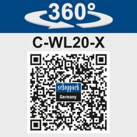 Die Akku-Arbeitsleuchte C-WL20-X bietet einen 360°-Drehbereich und einen 180°-Schwenkbereich für flexible Ausrichtung. Sie erzeugt bis zu 300 Lumen Lichtstrom und wird ohne Akku und Ladegerät geliefert.