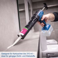 Scheppach Akku-Kartuschenpistole mit Kartuschen bis 310 ml für Dicht- und Klebstoffe