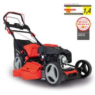 Der Scheppach Rasenmäher MS225-53E mit E-Start, Radantrieb, 7PS, 53cm Schnittbreite und 65 Liter Fangkorb. Ausgezeichnet als bestes Produkt 2021 von Heimwerker Praxis.