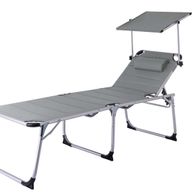 Sonnenliege SLS-KSL200 SolaxSunshine von Scheppach, seitliche Ansicht.