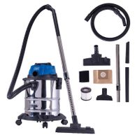 Scheppach Akku-Nass-/Trockensauger mit Komplettset: Motor, Schläuche, Filter, Beutel und Beutelhalter inklusive Akku und Ladegerät