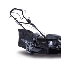 Scheppach Benzinrasenmäher mit Trike-Aufsatz und Fangkorb