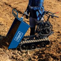 Scheppach Benzin-Dumper DP4500 mit Schaufelaufsatz für Transport von Materialien