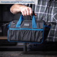 Kompaktes Scheppach-Werkzeugset mit praktischen Aufteilungsfeldern für 23 Werkzeuge