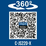 Scheppach Akku-Stichsäge C-JS220-X mit 360°-Drehung, QR-Code für Deutschland