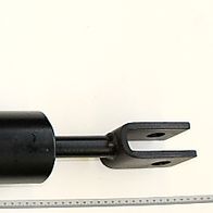 Hydraulikzylinder 400V von Scheppach, seitliche Ansicht mit Messskala im Hintergrund.