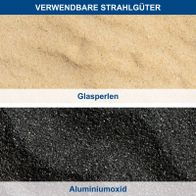 Verwendbare Strahlgüter: Glasperlen und Aluminiumoxid für präzise Oberflächenbearbeitung