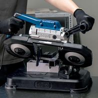 Metal Band Saw MBS1200 with Vario-Speed and work table. LED lighting for precise work. Robust design for reliable performance.