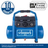 Scheppach-Pumpe mit 10-Jahres-Garantie, inklusive Online-Registrierung für kostenlose Garantie