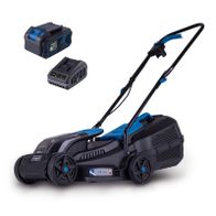 Der Akku-Rasenmäher BC-MP320-X von Scheppach hat eine Schnittbreite von 32 cm und ist ideal für Flächen bis 300 m². Er verfügt über einen 30-Liter-Fangkorb und wird mit einem 4Ah Akku sowie einem 2,4A Ladegerät geliefert.