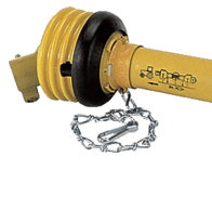 Scheppach-Gelenkwelle mit Gelenkanschlüssen und Kettenbefestigung