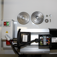 Elektrische Ausrüstung von Scheppach mit Antriebseinheit, Steuerbox und mechanischen Komponenten (Riemen, Scheiben, Bolzen) für 380-420V/50Hz