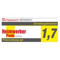 Scheppach SD1600V: Einstiegsmodell, Heimwerker Praxis 6/2016, Preis/Leistung gut, Note 1,7.