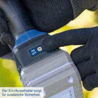On-/Aus-Schalter für zusätzliche Sicherheit am Akku-Gehölzschneider BC-PS150-X
