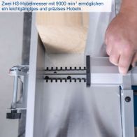 HS-Hobelmesser mit 9000 U/min für präzises und leichtgängiges Hobeln in der Abricht-/Dickenhobelmaschine HMS860