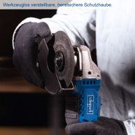 Akku-Winkelschleifer mit verstellbarem Schutzschild für sicheren Betrieb
