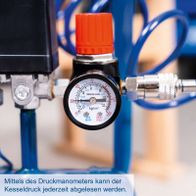 Druckmanometer zur kontinuierlichen Ablesung des Kesseldrucks für Scheppach-Kompressor