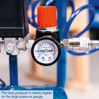 The tank pressure is clearly legible on the large pressure gauge.