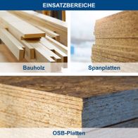 Bauholz und Spanplatten sowie OSB-Platten als Baustoffe für Möbel und Konstruktion