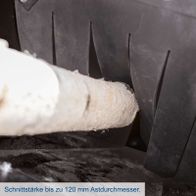 title für Scheppach-Benzin-Messerhäcksler: Schnittstärke bis 120 mm Astdurchmesser