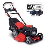 Der Benzin-Rasenmäher MS225-53E VS von Scheppach ist Teil der 20VIXES Akkuplattform. Er kann mit 2.0 Ah und 2.4 A Akkus betrieben werden. Ein Akku für alle Geräte.